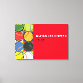 Retro Baseball Sign-In Canvas Board