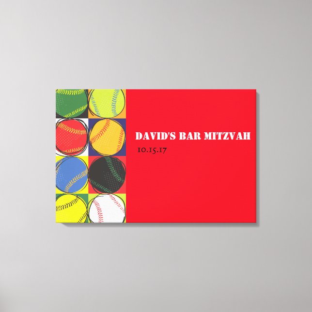 Retro Baseball Sign-In Canvas Board (Framsida)