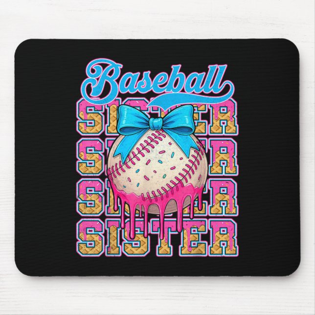 Retro Baseball Sister Ice Cream Drick Coquette Bow Musmatta (Framsidan)