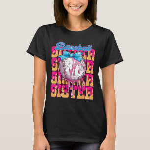 Retro Baseball Sister Ice Cream Drick Coquette Bow T Shirt