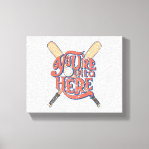 Retro Baseball Softball Fläkt Design Canvastryck
