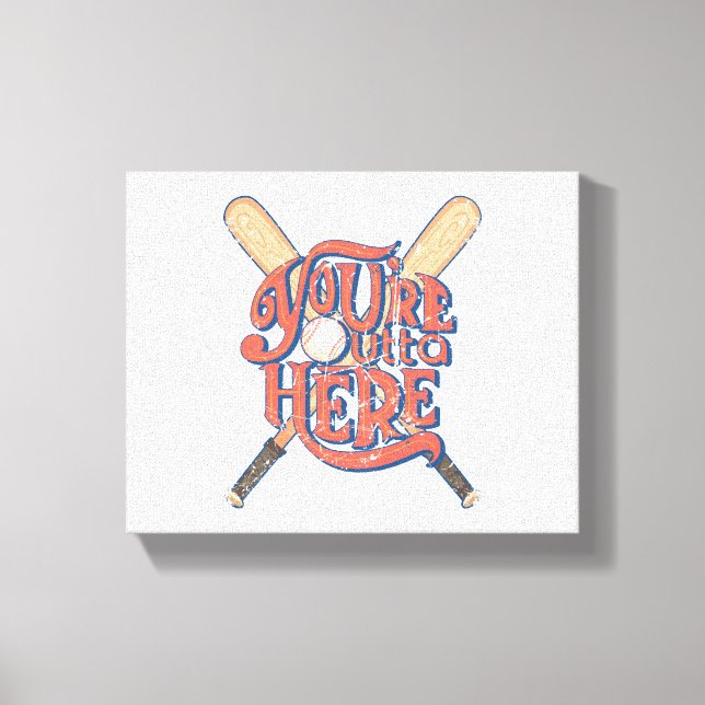 Retro Baseball Softball Fläkt Design Canvastryck (Framsida)