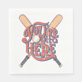 Retro Baseball Softball Fläkt Design Pappersservett