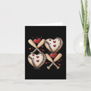 Retro Baseball Valentines day Xoxo Funny Kids Boys Kort
