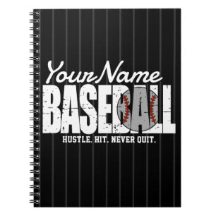 Retro baseboll ADD NAMN Pinstripe Teamspelare Anteckningsbok