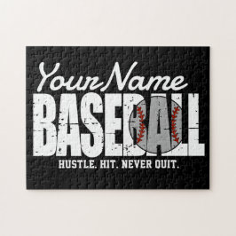 Retro baseboll ADD NAMN randig lagspelare Pussel