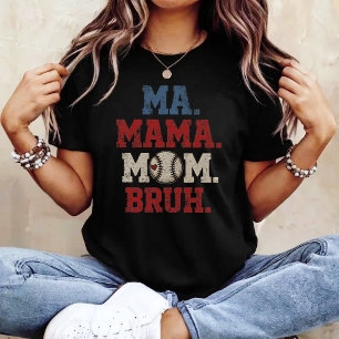 Retro Baseboll Mamma Ma Mamma Mamma Bruh Mors Dag  T Shirt
