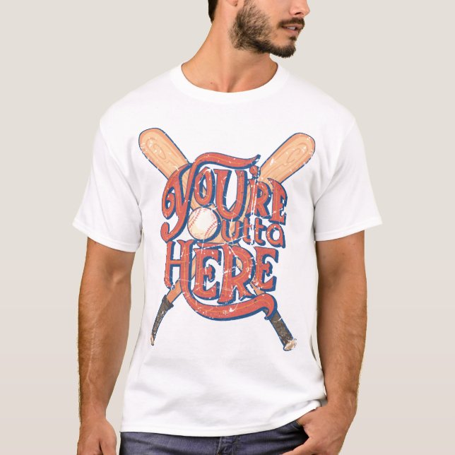 Retro baseboll softboll fan design t shirt (Framsida)
