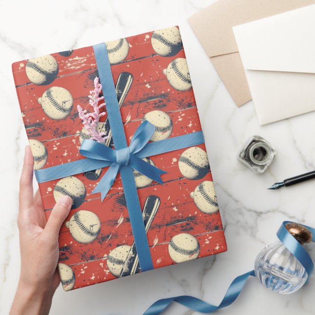 Retro Baseboll Strejk Presentpapper (Gifting)