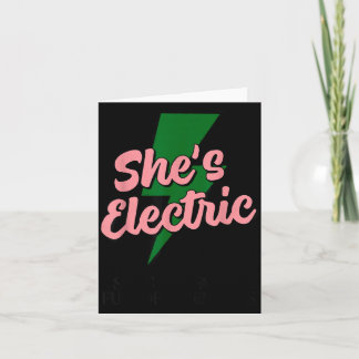 Retro Basic Lightning Quote She Electric Funny Sim Kort