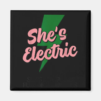 Retro Basic Lightning Quote She Electric Funny Sim Magnet