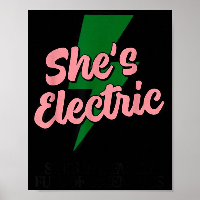 Retro Basic Lightning Quote She Electric Funny Sim Poster (Framsidan)