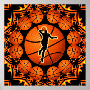 RETRO BASKETAFFISCH POSTER