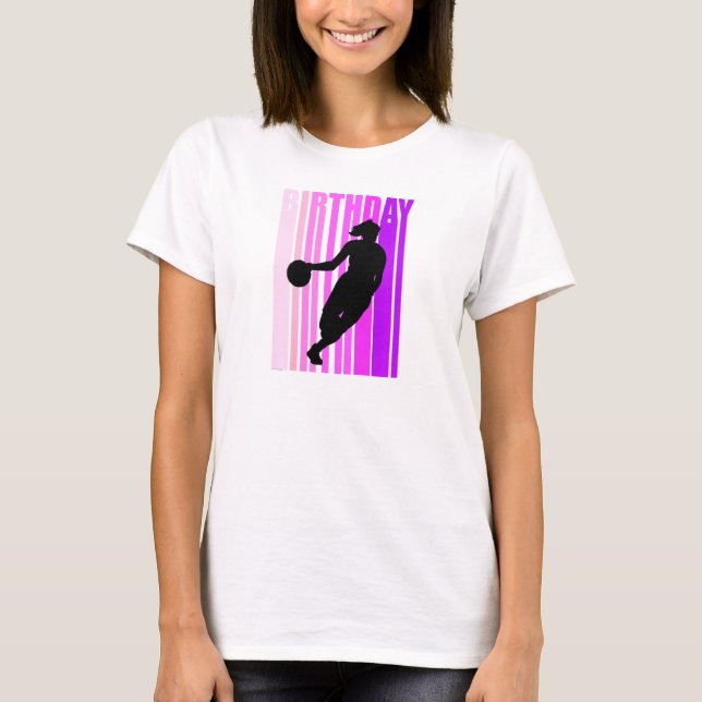 Retro Basketball Birthday Cute Kids Girl Womens Co T Shirt (Framsida)
