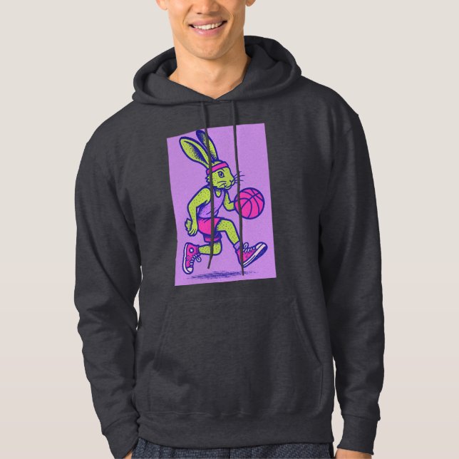 Retro Basketball Bunny Hoodie (Framsida)