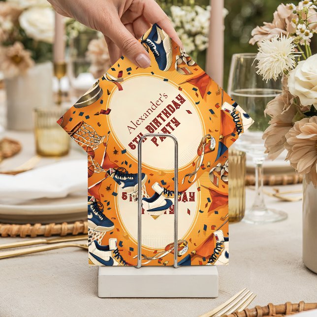 Retro Basketball Court Birthday Pappersservett (Skapare uppladdad)