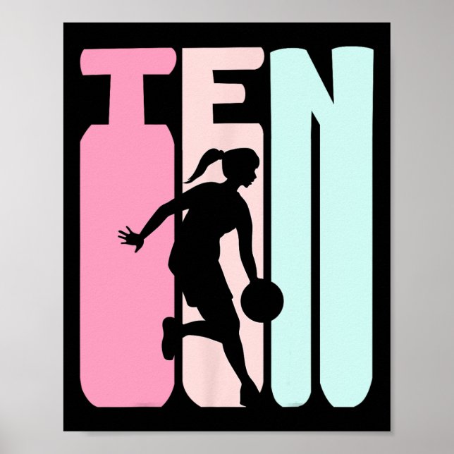Retro Basketball Player 10 år gammal Poster (Framsidan)