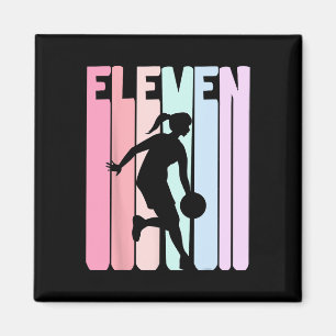 Retro Basketball Player 11 år gammal Magnet