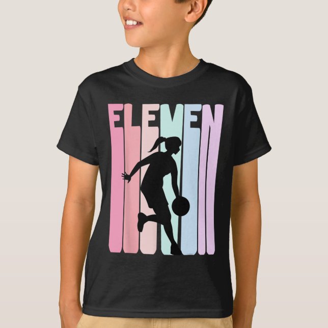 Retro Basketball Player 11 år gammal T Shirt (Framsida)