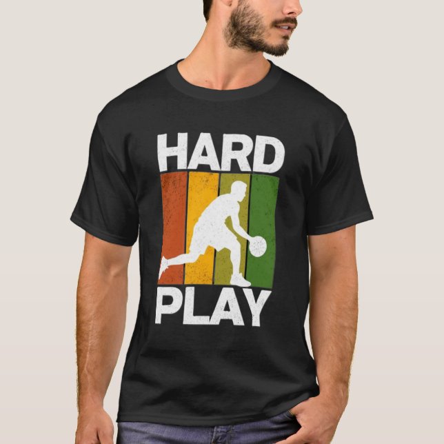 Retro Basketball Player Dynamic Action T-Shirt (Framsida)