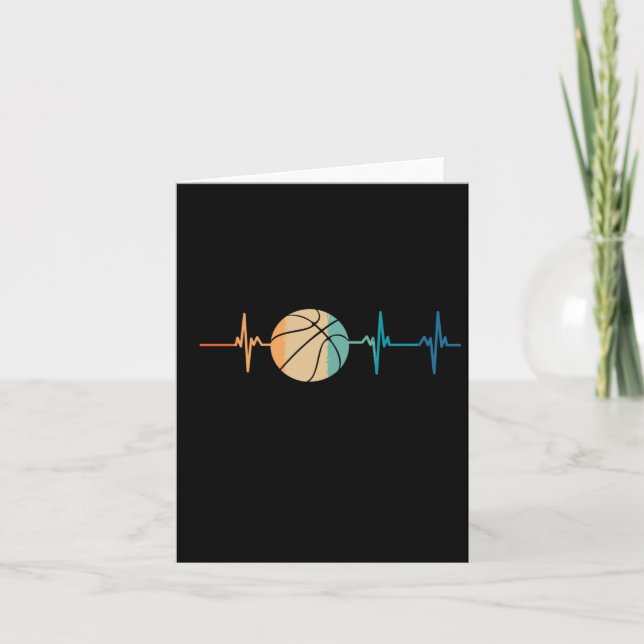 Retro Basketball-pulsslag Kort (Framsida)