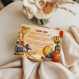 Retro Basketball Trophy Birthday Tack Kort