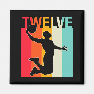 Retro basketspelare 12 år för män pojke t magnet