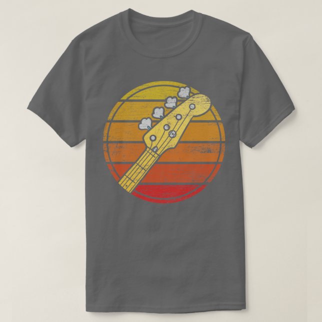 Retro Bass Guitar Grunge T Shirt (Design framsida)