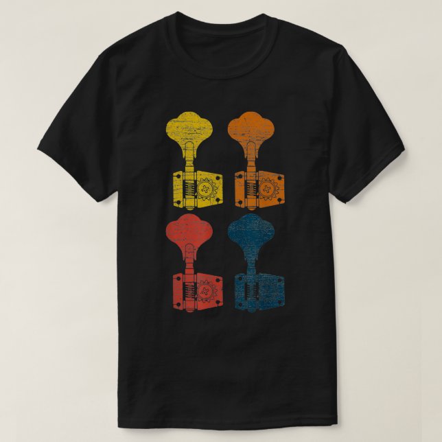 Retro Bass Guitar T Shirt (Design framsida)