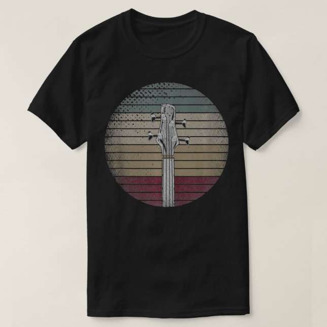 Retro Bass Guitar  T Shirt (Design framsida)