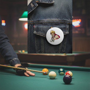 Retro Bassäng Player Vintage Billiards-sport Knapp