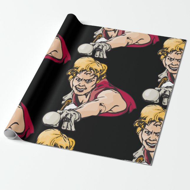 Retro Bassäng Player Vintage Billiards-sport Presentpapper (Utrullad)