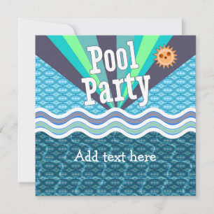 Retro bassängpartyinbjudan inbjudningar