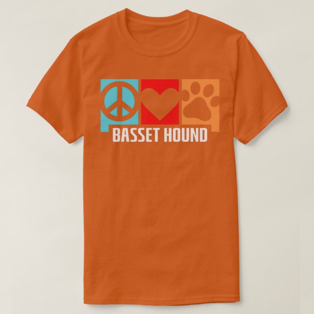 Retro Basset Hound Gift Hund Tass Animal Lover Pea T Shirt (Design framsida)