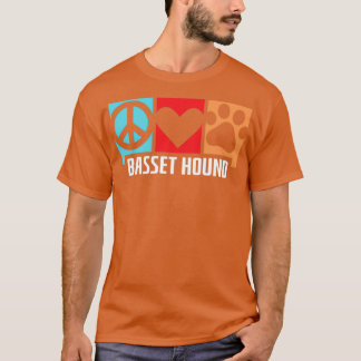 Retro Basset Hound Gift Hund Tass Animal Lover Pea T Shirt