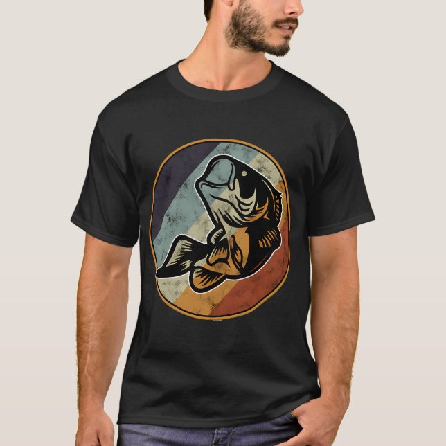 Retro Bassfisk T Shirt (Framsida)