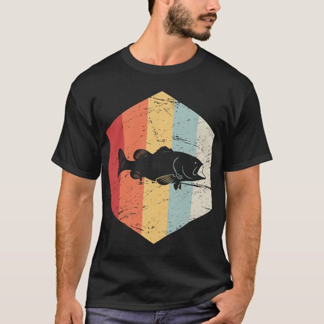 Retro Bassfiske T Shirt (Framsida)