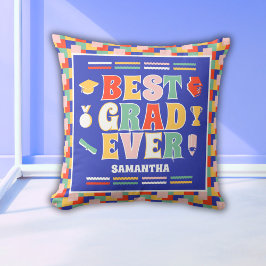 Retro Bästa examen någonsin Blå Examen Kudde