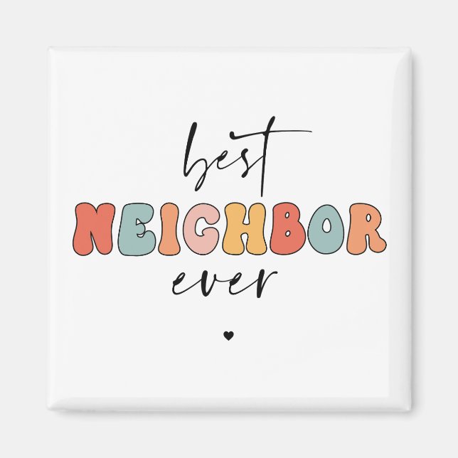 Retro Bästa granne någonsin cute Magnet (Framsidan)