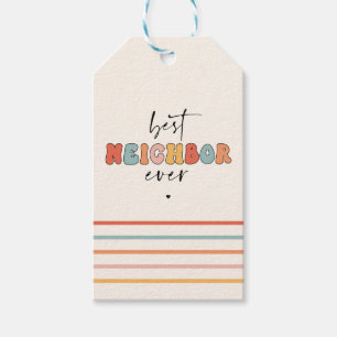 Retro Bästa granne någonsin cute Presentetikett