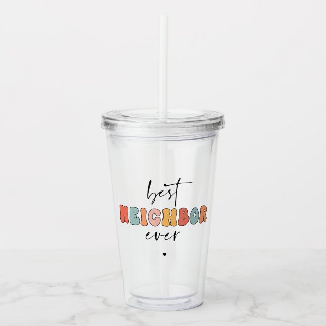 Retro Bästa granne någonsin cute Take Away Mugg (Framsida)