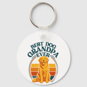 Retro Bästa Hundfarfar Någonsin Golden Retriever Nyckelring