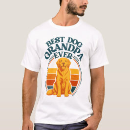 Retro Bästa Hundfarfar Någonsin Golden Retriever T Shirt