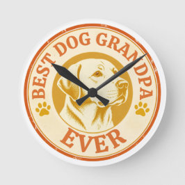 Retro Bästa Hundfarfar Någonsin Labrador Rund  Klocka