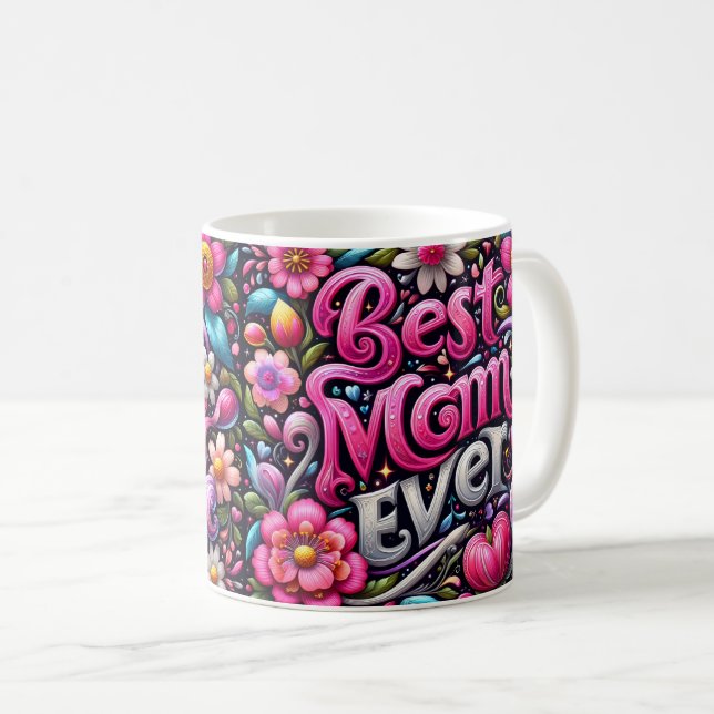 Retro Bästa mamma någonsin Kaffemugg (Framsida höger)