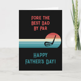 Retro Bästa Pappa Par Golf Tema Fars dag Helgkort