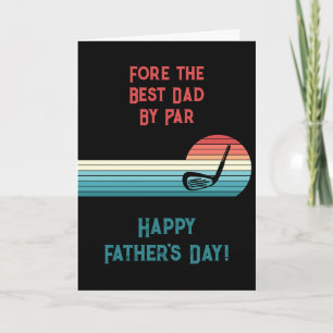 Retro Bästa Pappa Par Golf Tema Fars dag Helgkort