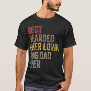 Retro Bästa Skäggiga Ölbryggande Hundpappa Någonsi T Shirt