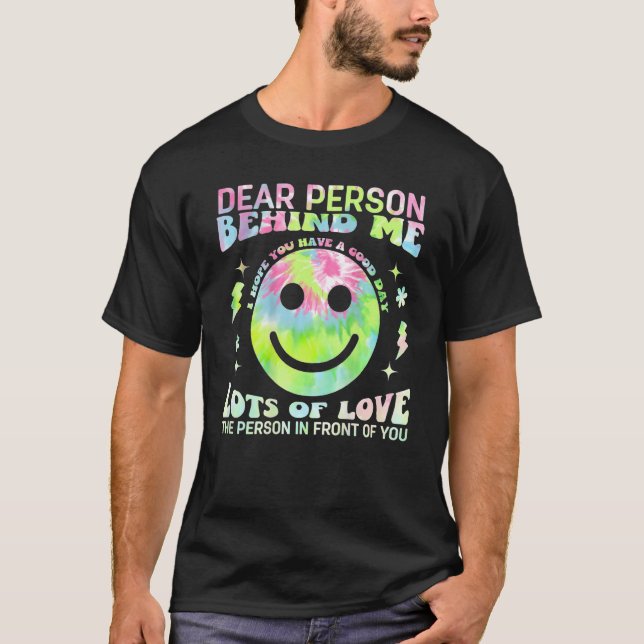 Retro Bäste person bakom mig Trendig Tie Dye Vinta T Shirt (Framsida)