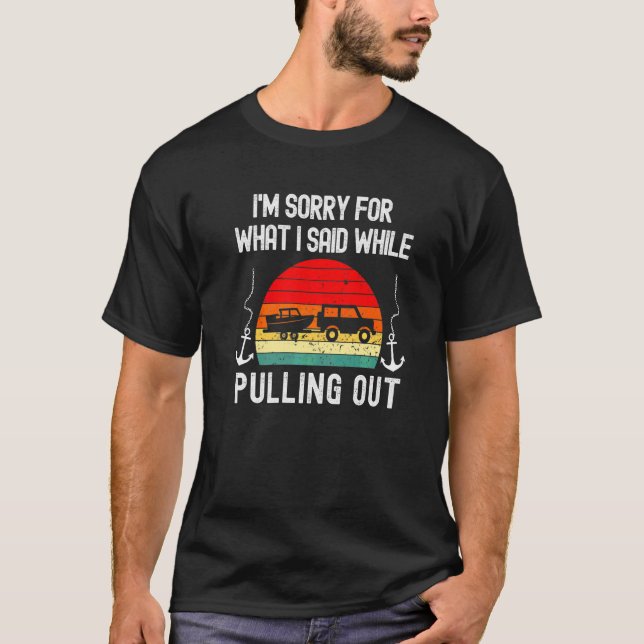 Retro båtliv män  Båt kapten hatar att dra ut   T Shirt (Framsida)